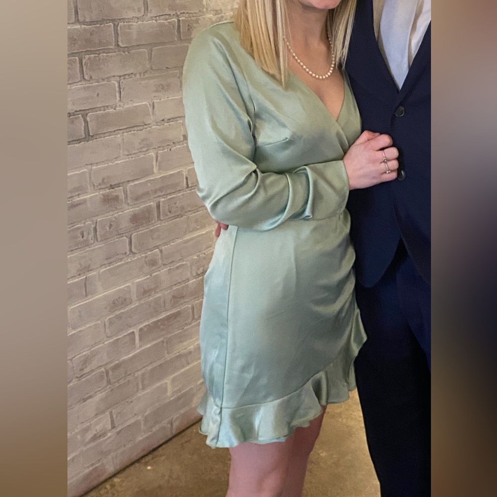 Sage Green Altard State Long Sleeve Mini Dress